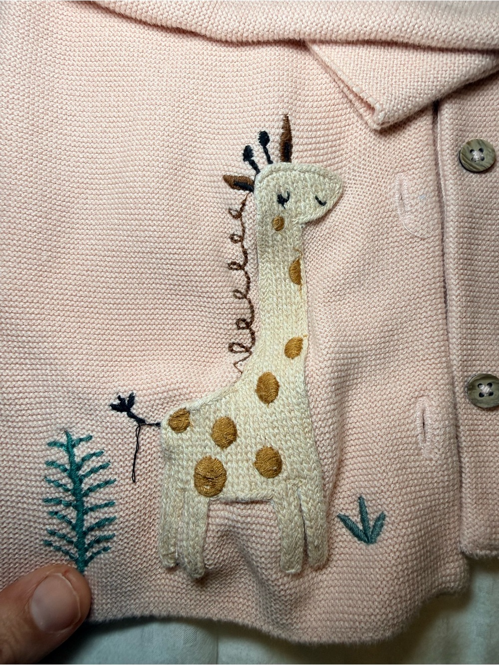 Viverano Organics Pink Knit Animal Button Cardigan - Picture 3 of 6